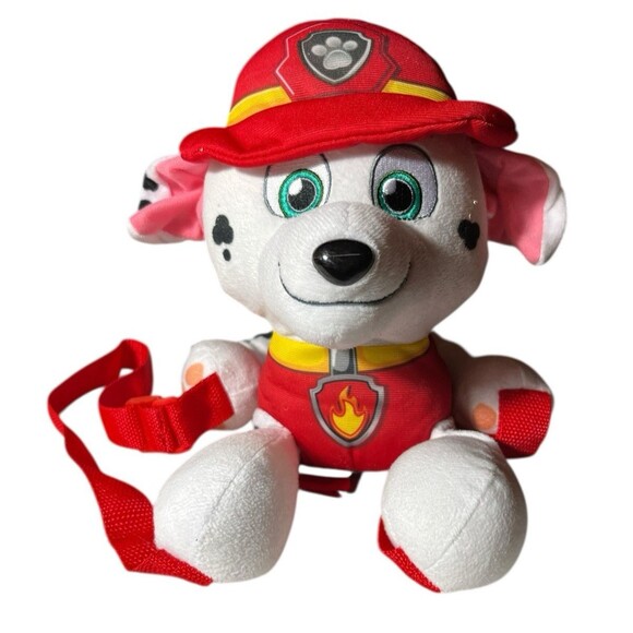 Nickelodeon Paw Patrol Marshall Toddler Big Face Plush Backpack 12x10" - Picture 1 of 5